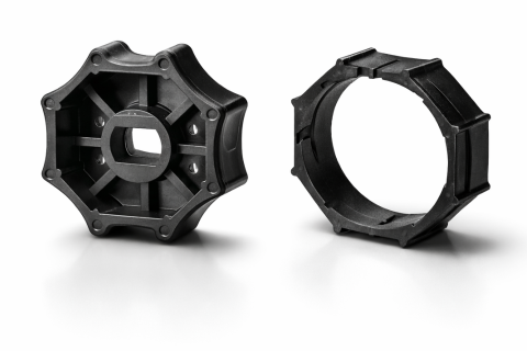 Adaptador+Corona eje octogonal 55mm rizado