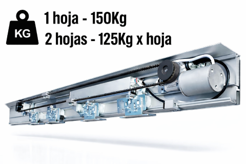 Motor 1-2 hojas Puerta Auto. Cristal Cajón 2m